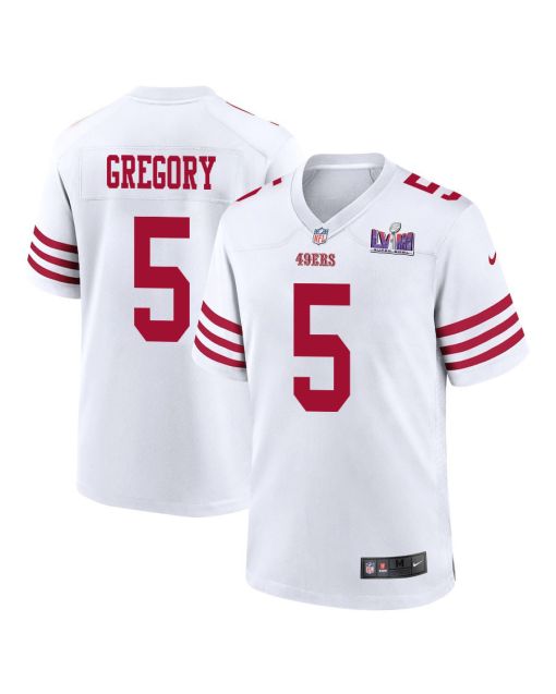 Randy Gregory 5 San Francisco 49ers Super Bowl LVIII Patch Game Men Jersey – White