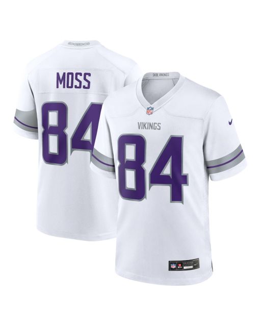 Randy Moss 84 Minnesota Vikings Alternate Retired Player Game Men Jersey – White