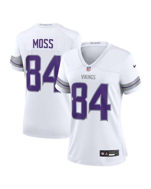 Randy Moss 84 Minnesota Vikings Women’s Alternate Retired Player Game Jersey – White