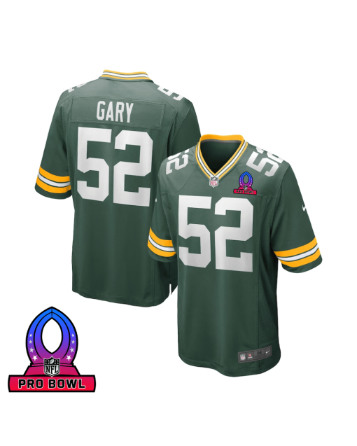 Rashan Gary 52 Green Bay Packers 2025 Pro Bowl Patch Game Men Jersey – Green