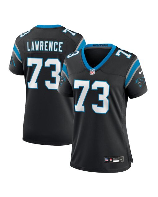 Rashard Lawrence 73 Carolina Panthers Game Women Jersey – Black
