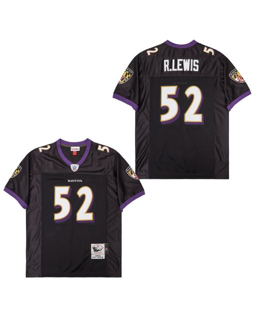 Ray Lewis 52 Baltimore Ravens Throwback Men Jersey – Black