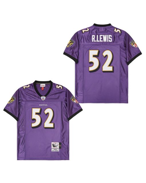 Ray Lewis 52 Baltimore Ravens Throwback Men Jersey – Purple