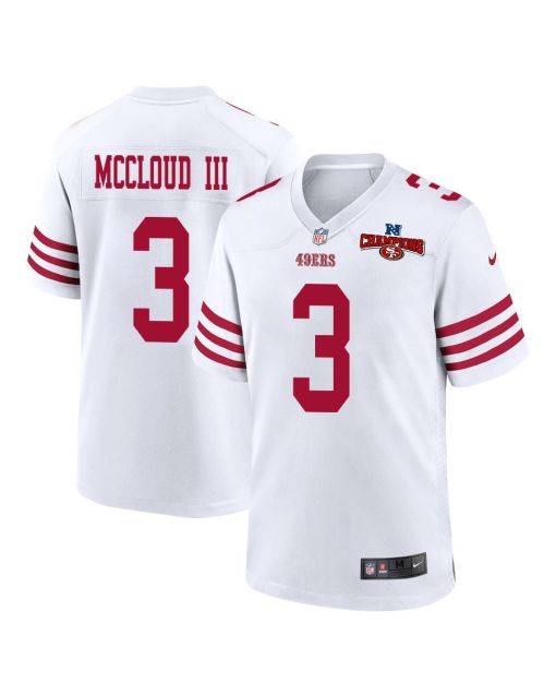Ray-Ray McCloud III 3 San Francisco 49ers NFC Champions Patch Game Men Jersey – White