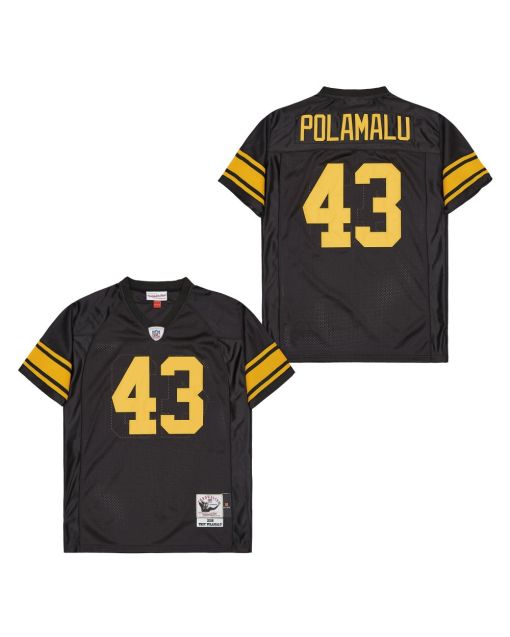 Troy Polamalu 43 Pittsburgh Steelers Retro Throwback Men Jersey – Black