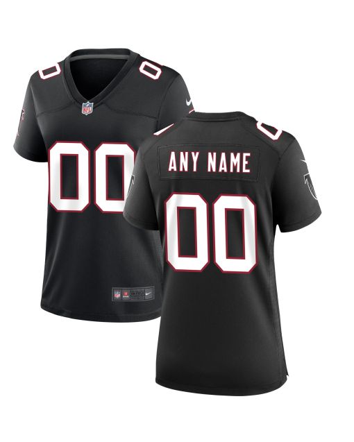 Women’s Atlanta Falcons Black Throwback Custom Game Jersey