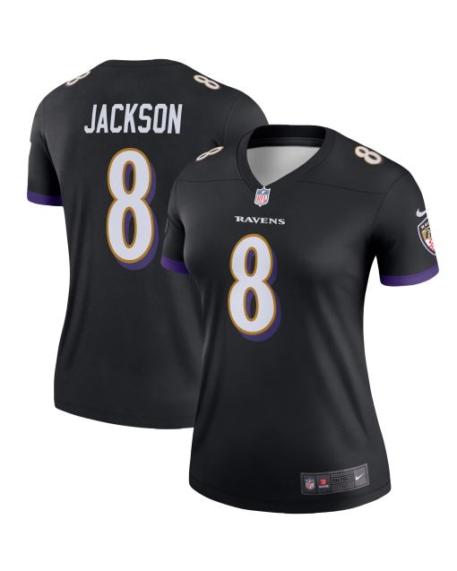 Women’s Baltimore Ravens Lamar Jackson Black Alternate Legend Player Performance Top