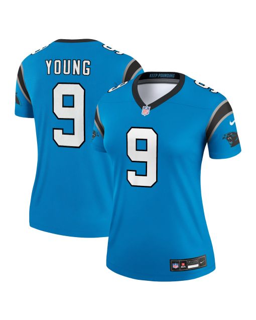 Women’s Carolina Panthers Bryce Young Blue Alternate Legend Player Performance Top
