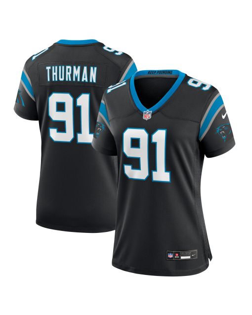 Women’s Carolina Panthers Nick Thurman Black Team Game Jersey