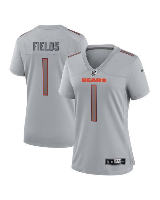 Women’s Chicago Bears Justin Fields Gray Atmosphere Fashion Game Jersey