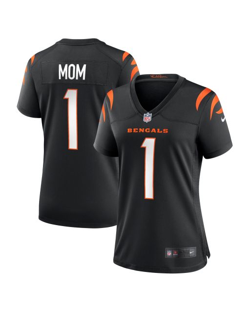 Women’s Cincinnati Bengals Number 1 Mom Black Game Jersey