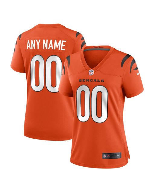 Women’s Cincinnati Bengals Orange Alternate Game Custom Jersey