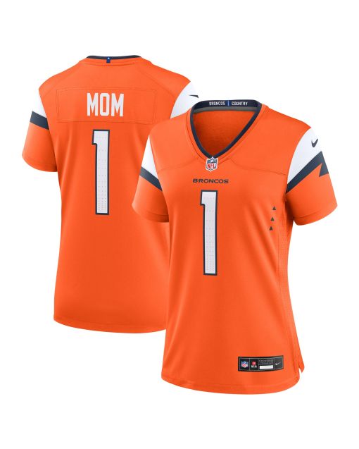 Women’s Denver Broncos Orange #1 Mom Game Jersey