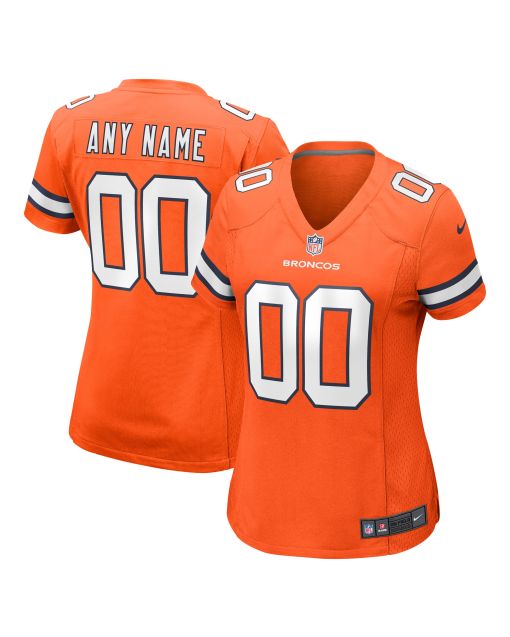 Women’s Denver Broncos Orange Alternate Custom Game Jersey