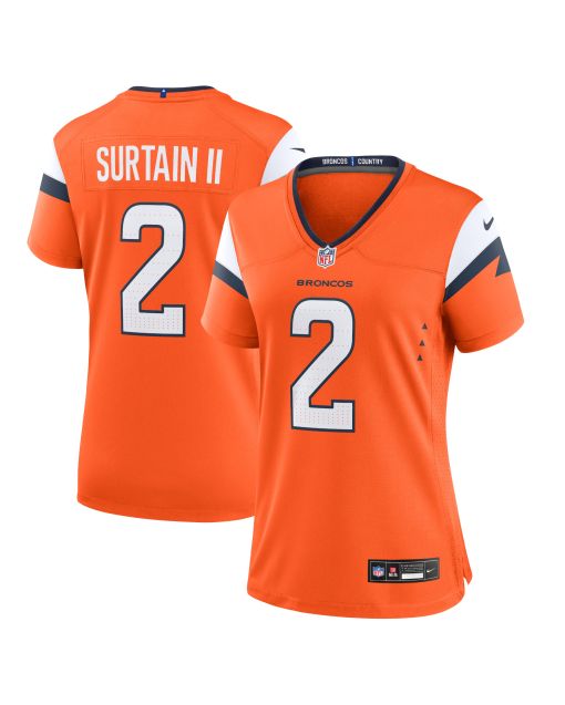 Women’s Denver Broncos Patrick Surtain II Orange Mile High Collection Game Jersey