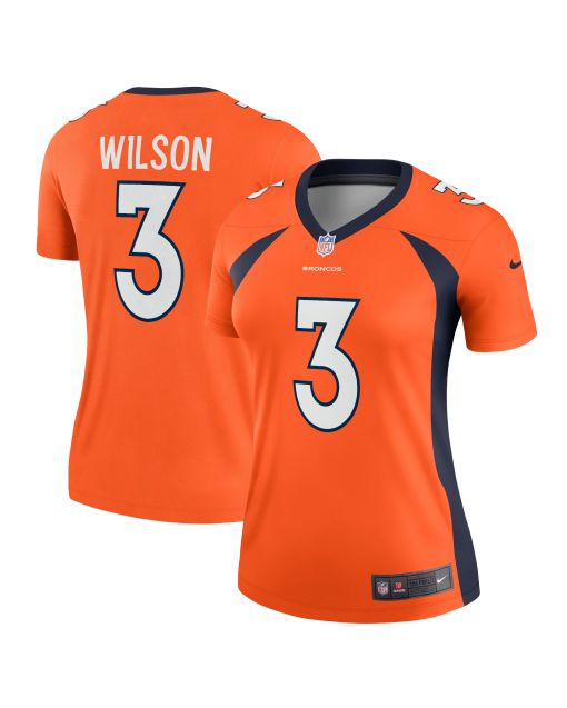 Women’s Denver Broncos Russell Wilson Orange Team Legend Player Performance Top