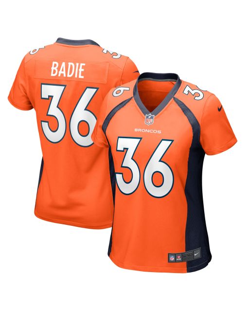 Women’s Denver Broncos Tyler Badie Orange Team Game Jersey