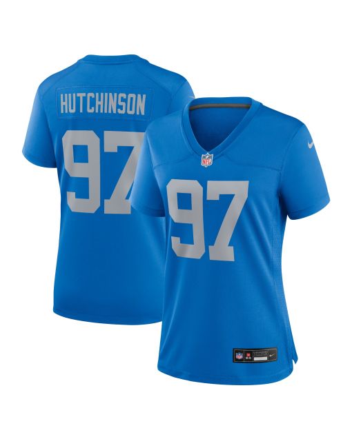 Women’s Detroit Lions Aidan Hutchinson Blue Alternate Game Jersey