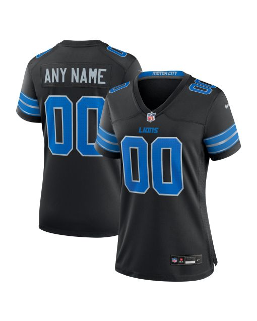 Women’s Detroit Lions Black Alternate Custom Game Jersey
