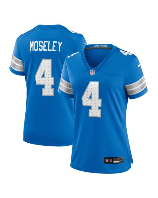 Women’s Detroit Lions Emmanuel Moseley Blue Team Game Jersey