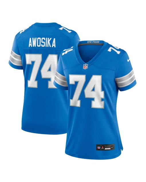 Women’s Detroit Lions Kayode Awosika Blue Team Game Jersey