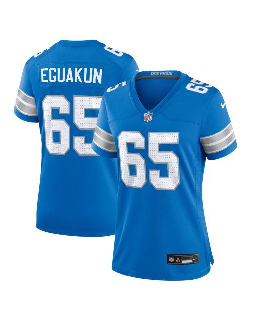 Women’s Detroit Lions Kingsley Eguakun Blue Game Jersey