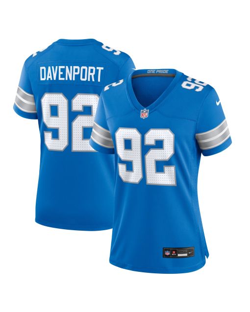 Women’s Detroit Lions Marcus Davenport Blue Team Game Jersey