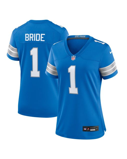 Women’s Detroit Lions Number 1 Bride Blue Game Jersey