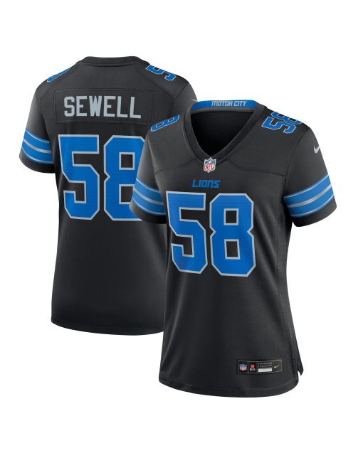 Women’s Detroit Lions Penei Sewell Black 2nd Alternate Game Jersey