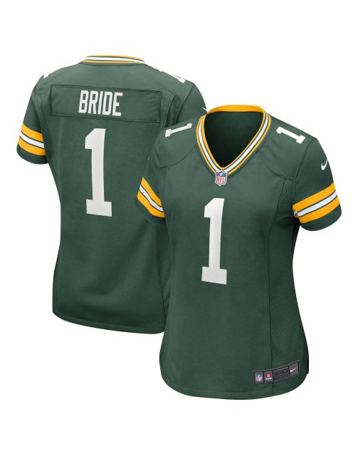 Women’s Green Bay Packers Number 1 Bride Green Game Jersey