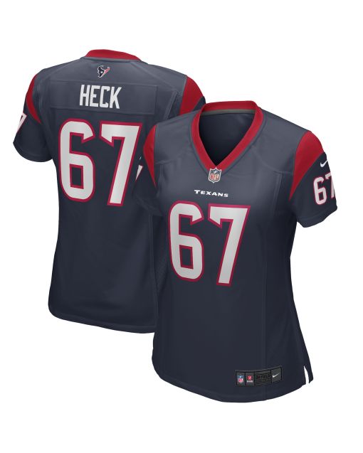 Women’s Houston Texans Charlie Heck Navy Game Jersey