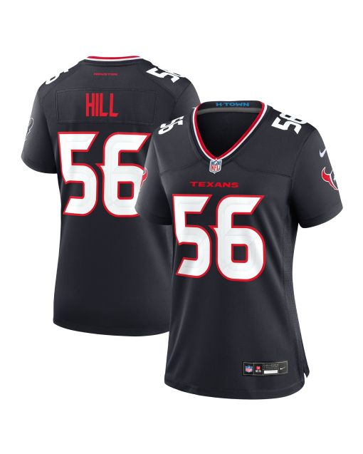Women’s Houston Texans Jamal Hill Navy Team Game Jersey