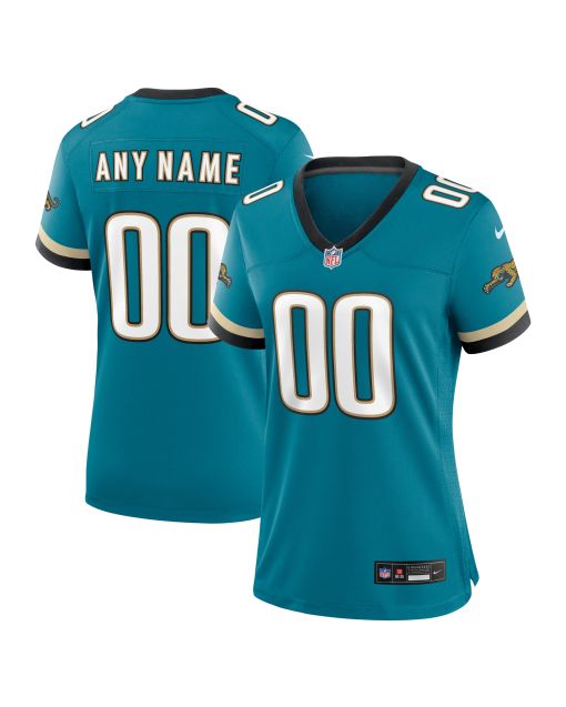 Women’s Jacksonville Jaguars Teal Prowler Throwback Custom Game Jersey