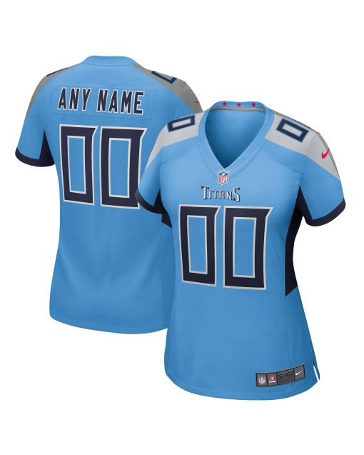 Women’s Light Blue Tennessee Titans Alternate Custom Game Jersey