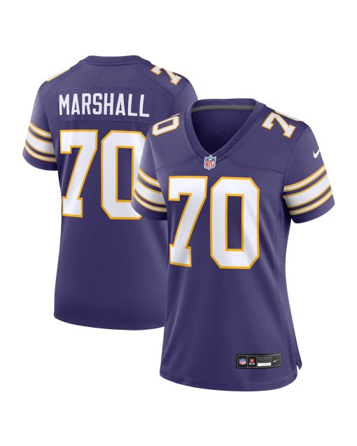 Women’s Minnesota Vikings Jim Marshall Purple Classic Retired Player Jersey