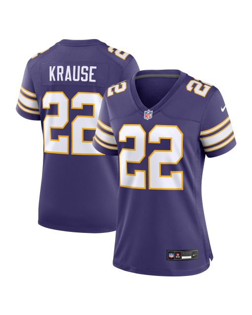 Women’s Minnesota Vikings Paul Krause Purple Classic Retired Player Jersey