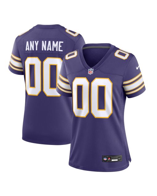 Women’s Minnesota Vikings Purple Classic Custom Game Jersey