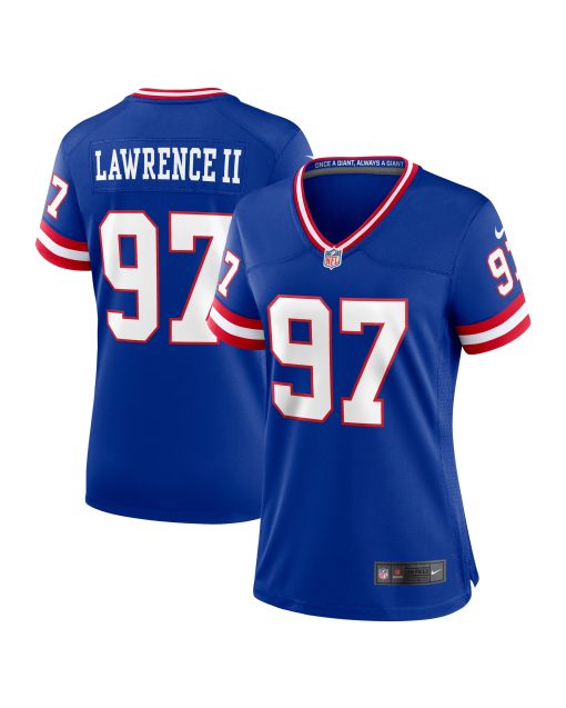 Women’s New York Giants Dexter Lawrence II Royal Classic Game Player Jersey