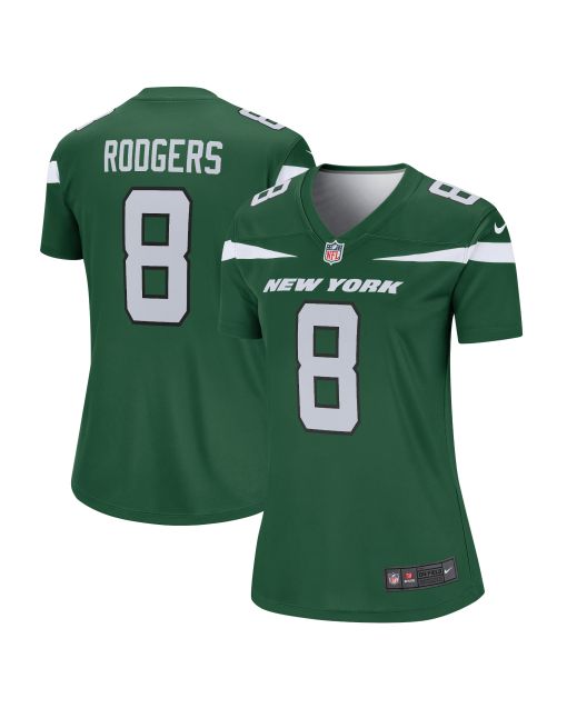 Women’s New York Jets Aaron Rodgers Gotham Green Team Legend Player Performance Top