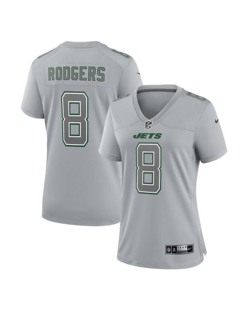 Women’s New York Jets Aaron Rodgers Heather Gray Atmosphere Fashion Game Jersey