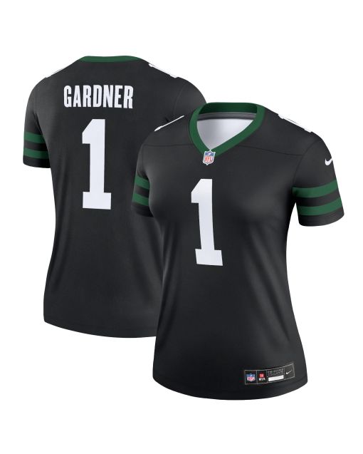 Women’s New York Jets Ahmad Sauce Gardner Legacy Black Alternate Legend Player Performance Top