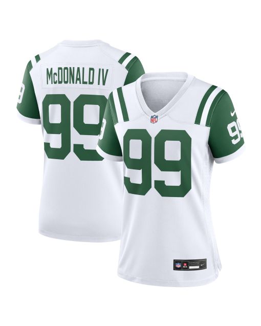 Women’s New York Jets Will McDonald IV White Classic Alternate Player Game Jersey