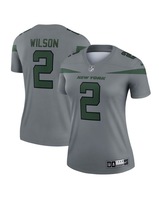Women’s New York Jets Zach Wilson Gray Inverted Legend Player Performance Top