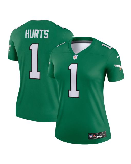 Women’s Philadelphia Eagles Jalen Hurts Kelly Green Alternate Legend Player Performance Top