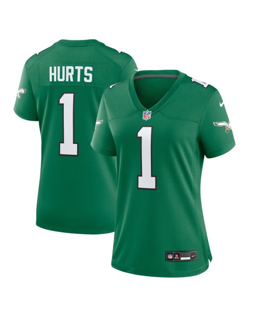 Women’s Philadelphia Eagles Jalen Hurts Kelly Green Game Player Jersey