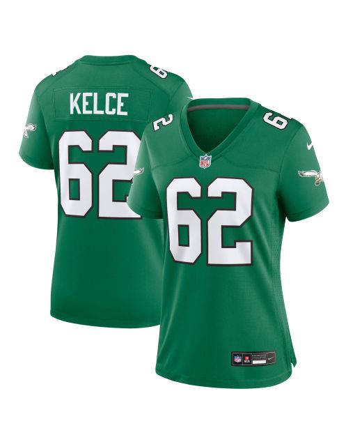 Women’s Philadelphia Eagles Jason Kelce Kelly Green Player Jersey