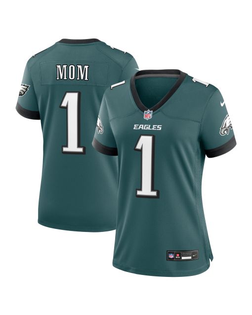 Women’s Philadelphia Eagles Midnight Green #1 Mom Game Jersey