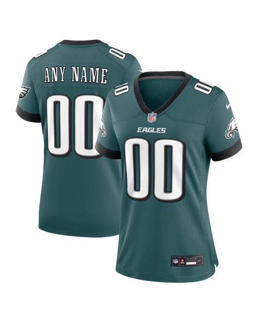 Women’s Philadelphia Eagles Midnight Green Custom Game Jersey