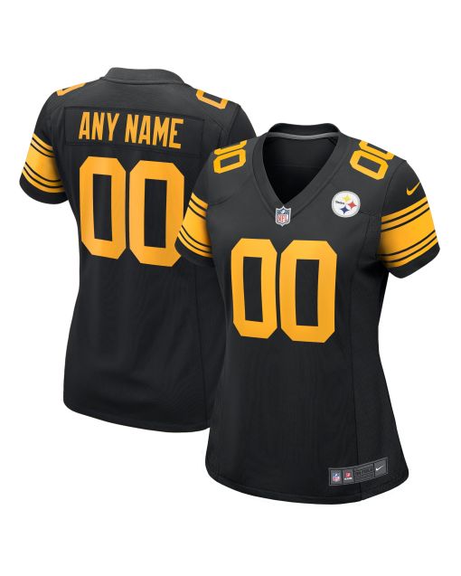 Women’s Pittsburgh Steelers Black Alternate Custom Game Jersey