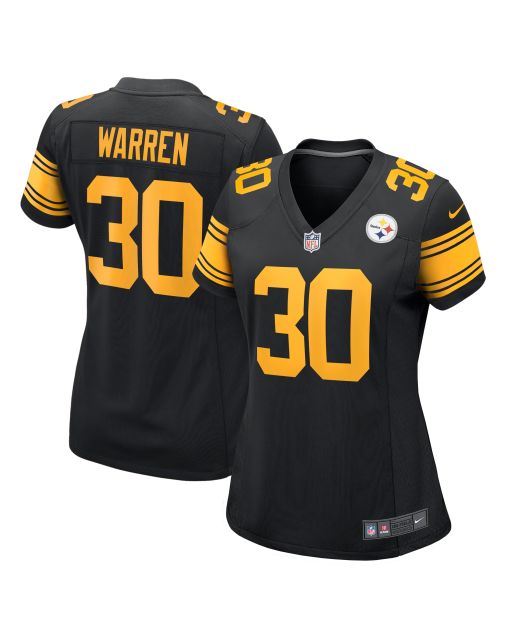 Women’s Pittsburgh Steelers Jaylen Warren Black Alternate Game Jersey